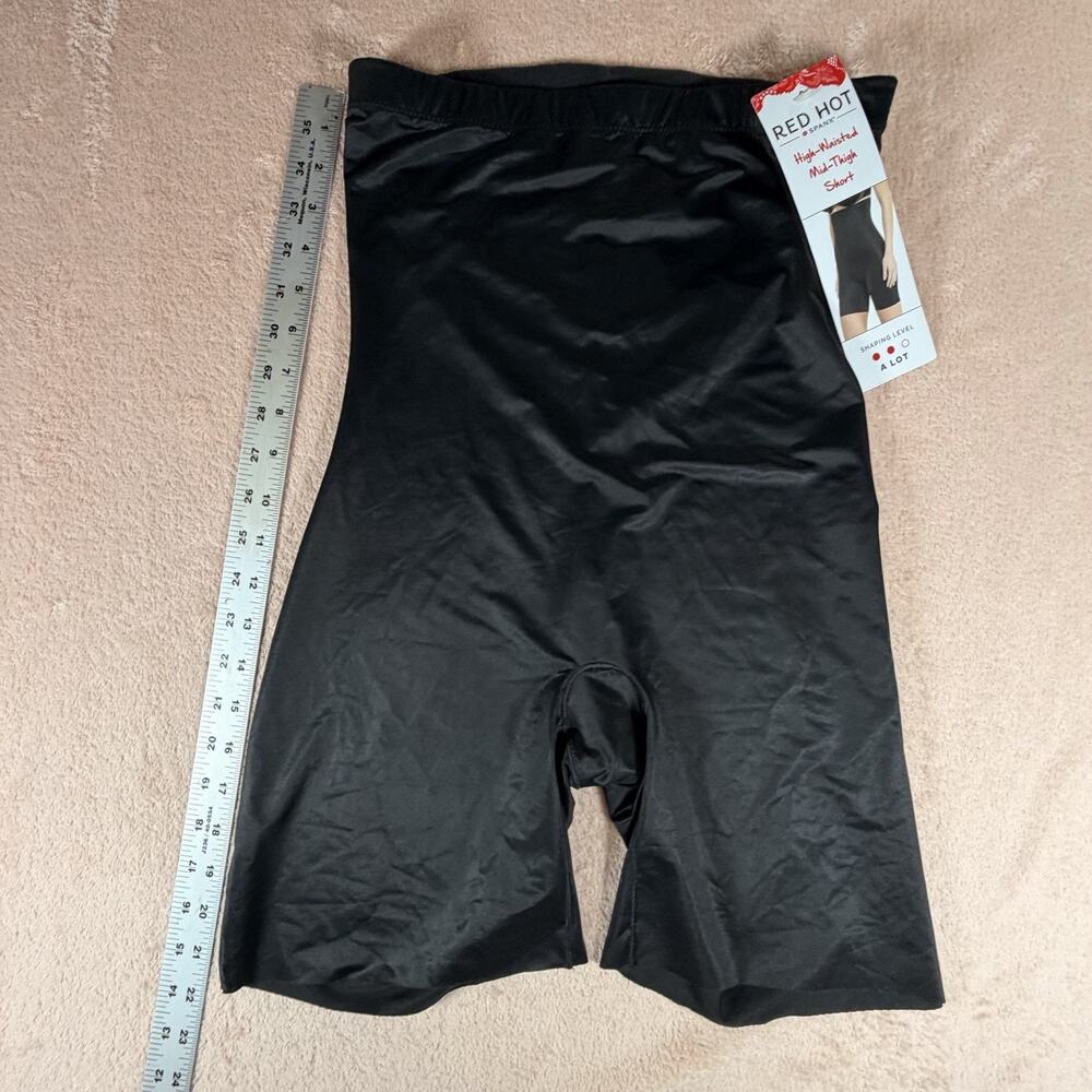 SPANX Red Hot Short Shapewear Womens XL Black High Waist Mid Thigh Shaper NWT